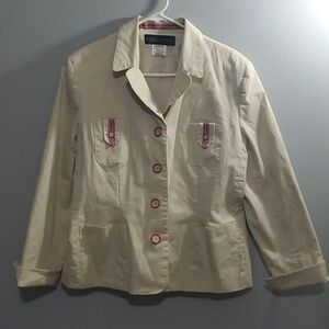 Made In UKRAINE Ukrainian Harve Benard jacket women's size 14 cream lined